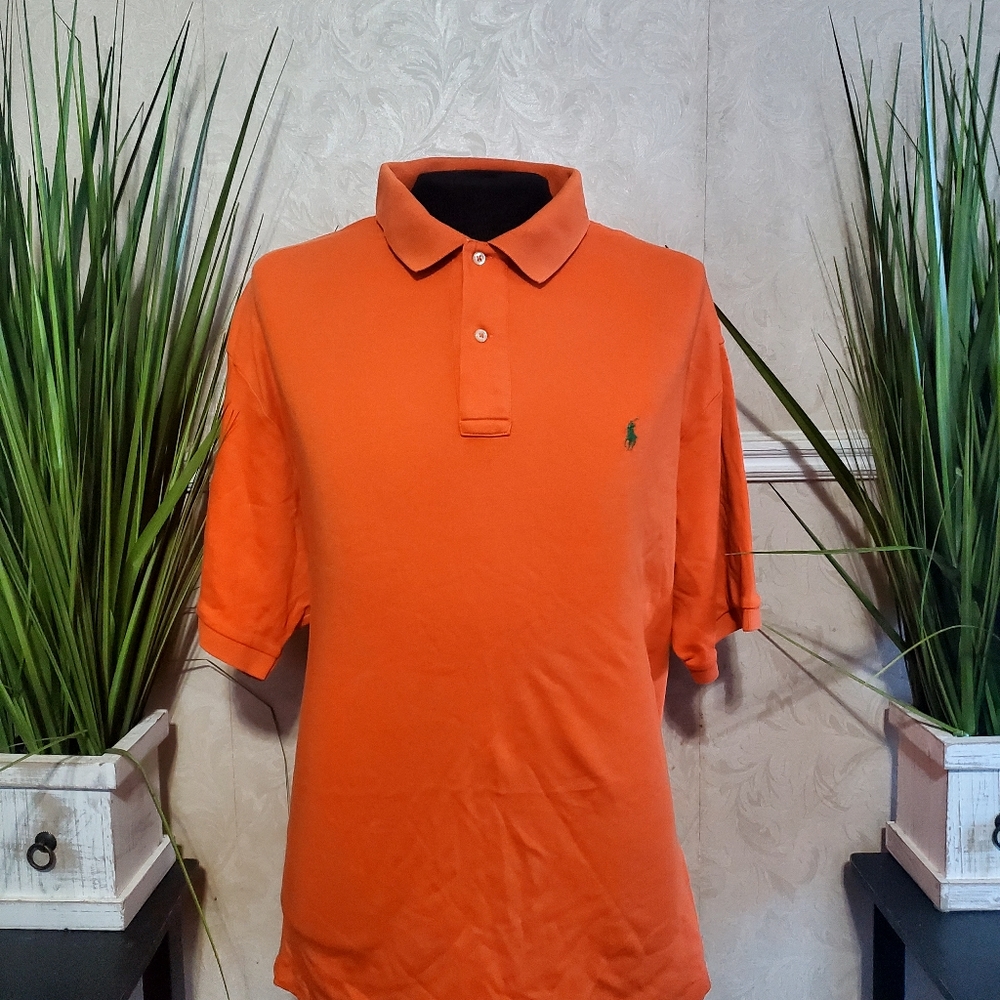 Vibrant Orange Short Sleeved Polo by Ralph Lauren in Size 2XB (big)